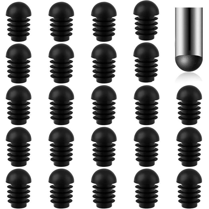 24 embouts ronds avec inserts tubulaires en plastique de 16 mm de diamètre extérieur, embouts pour pieds de chaise, bouchons de protection tubulaires