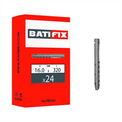 24 fixations radiateur consoles à frapper Ø16x320mm  Batifix