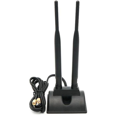 2,4-GHz-5-GHz-Doppelband-WLAN-Antenne, RP-SMA-Antenne mit magnetischer Basis für PC
