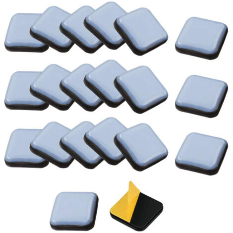 24 Glisss Möbelgleiter, selbstklebende Teflongleiter für quadratische Möbel, 2525 mm Teflon-Stuhlgleiter, Gleiter für Stühle, Sofas, Schreibtische, Tische, Sessel