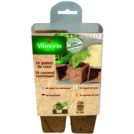 24 godets coco carrés 8 cm Vilmorin