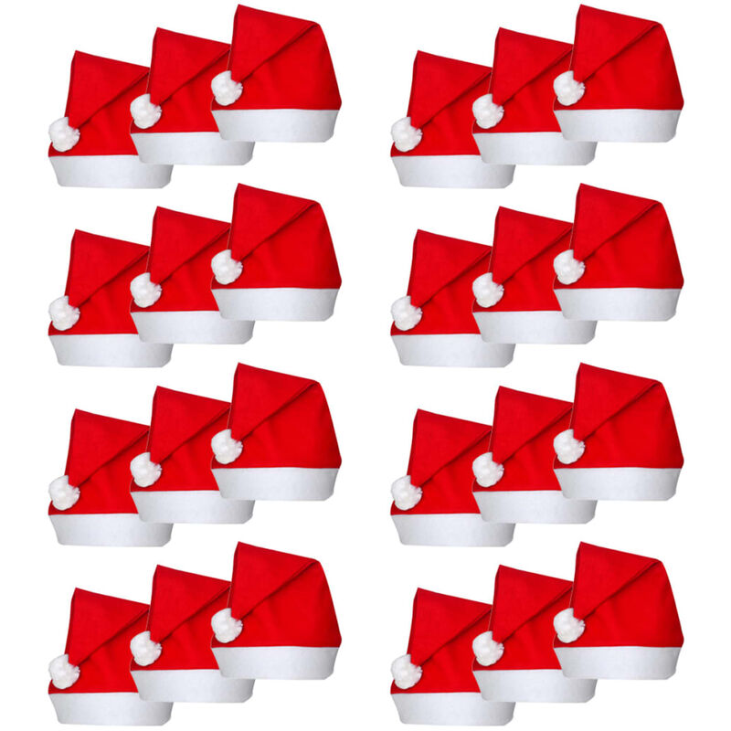

24 Gorros Papá Noel para Navidad - Rojo