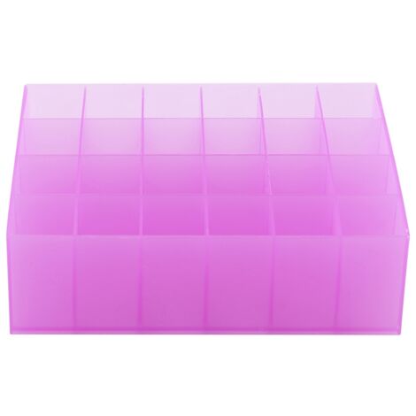 24 Grids Lipstick Holder Display Stand Cosmetic Organizer Makeup Storage Box (Purple)