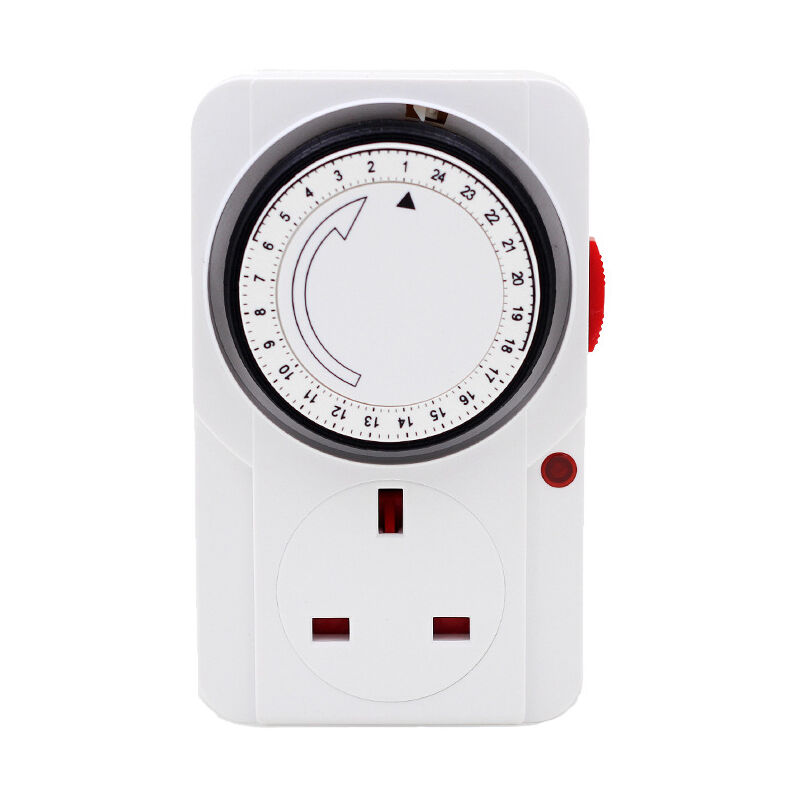 24 Hour Segment Timer Switch Energy Saver Plug Standard Size Hour Plugin Timer Socket Set 240v 3 Pin Plug with Programmable Time Controller(black