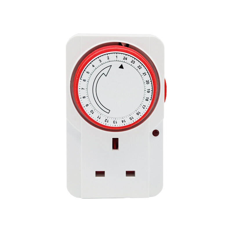 24 Hour Segment Timer Switch Energy Saver Plug Standard Size Hour Plugin Timer Socket Set 240v 3 Pin Plug with Programmable Time Controller(red