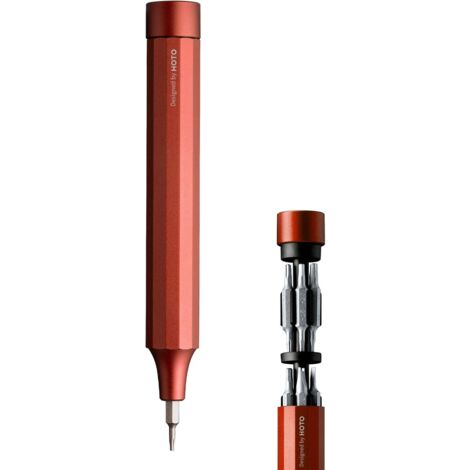 24-in-1-Präzisionsschraubendreher für Elektronik, Uhr, iPhone, PC, magnetisches Schraubendreher-Set mit 24 robusten S2-Stahl-Bits, ideal, rot – P1