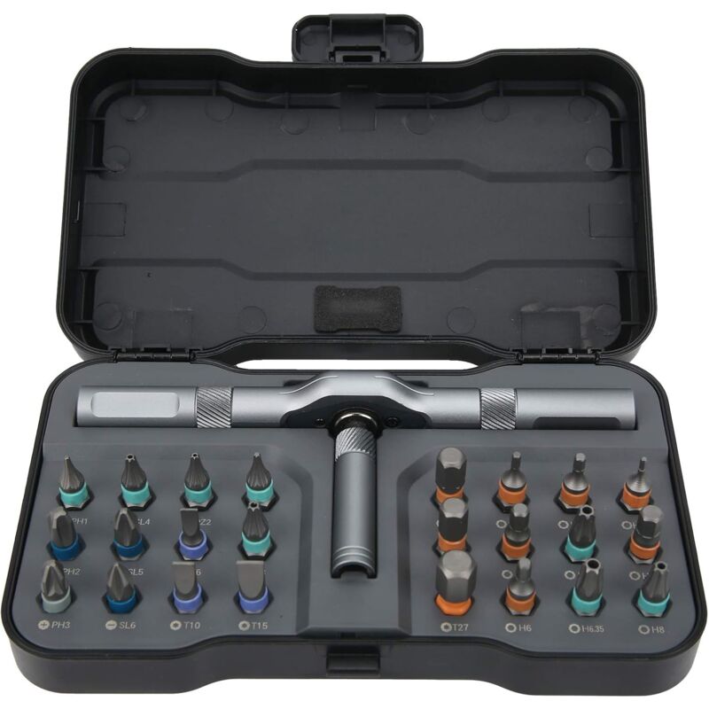 Image of Alovez - 24-in-1 T-Griff Ratschenschraubendreher-Set Bit Hand Hardware Reparaturwerkzeug