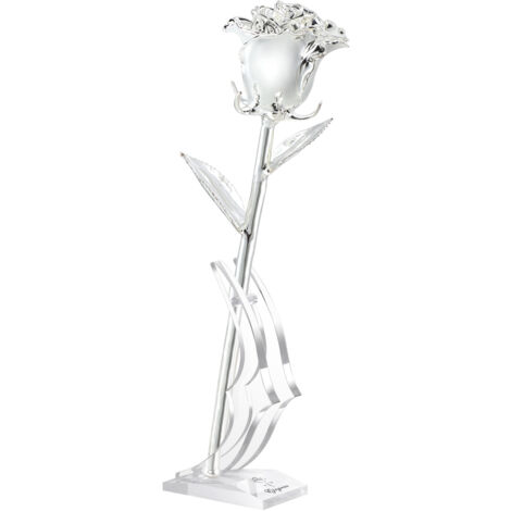 24-karätige Goldrose mit Goldfinish, elegantes Geschenk für Sie, silber- und goldplattierte Rose