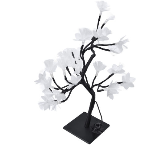 24 LED-Lichtleiter-Baumlampe, USB-betrieben, dekorative Leuchtblume für Zuhause