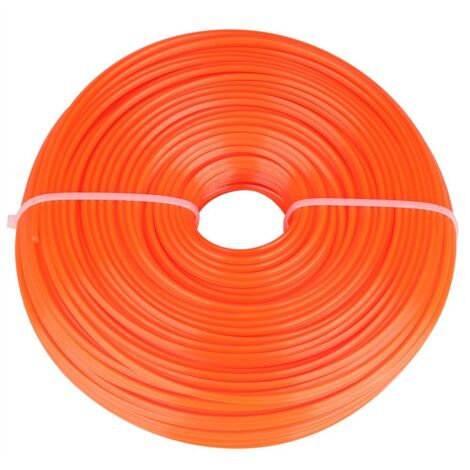 2,4 mm Kettentrimmerfaden aus Nylon, Vierkantdraht, auf Spule, Ersatzteil für Rasentrimmer, Rasenmäherzubehör (100 m)