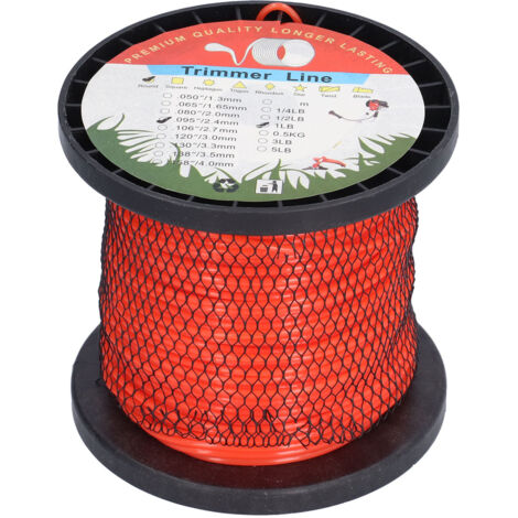 2,4 mm Rund-Nylon-Trimmerfaden – 1 x 555 g Spule für Universal-Freischneider