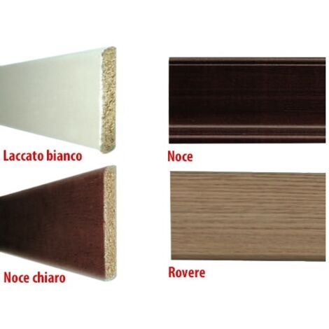 24 MT DI BATTISCOPA IN LEGNO CON PIEDINO FINITURA ROVERE 70X8 MM
