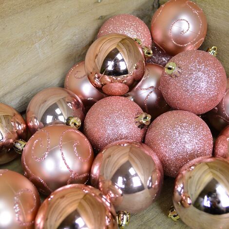 24 Mini Purple Christmas Tree Baubles Tree Decoration Ornament Glitter  Gloss 3cm