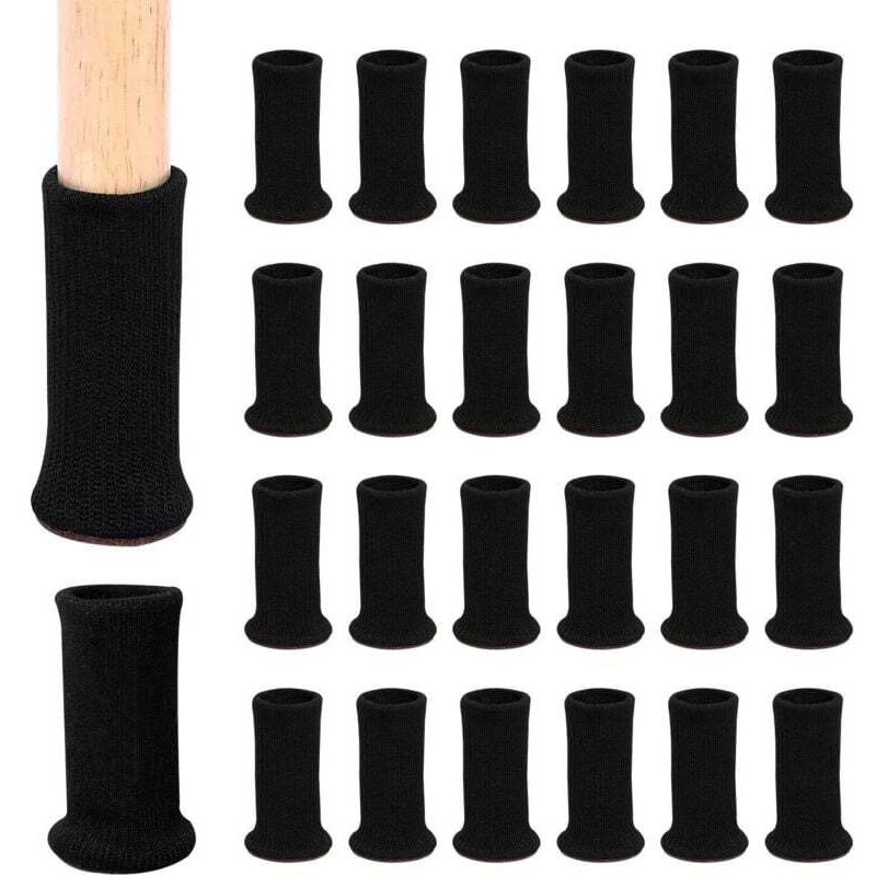 24 Paires (Noir)de Chaussettes de Meubles en Tricot Antidérapantes pour Pieds de Chaises, pour éviter Les Rayures et réduire Le Bruit, Se déplacer