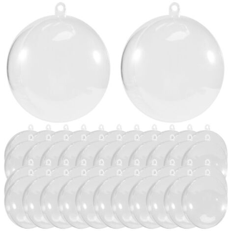 24 palline / Set fai da te da 70 mm, palline trasparenti in plastica riempita per appendere l'albero di Natale