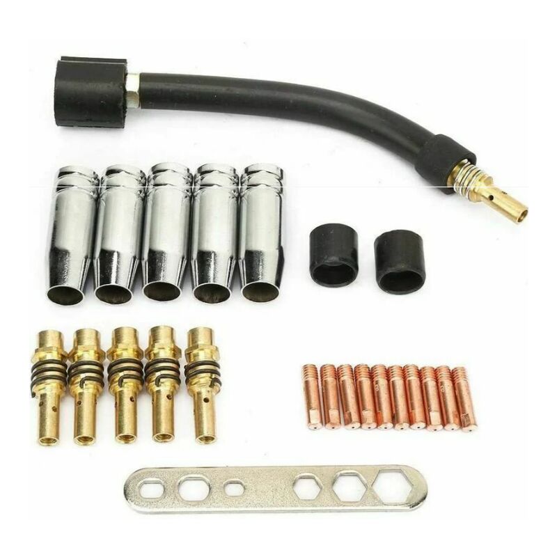 24 Pcs 0.8 Contact Contact MIG Soudage Contact Soudeur Kit De Consommables De Soudage Compatible Pour Binzel 15AK Pistolet De Torche De Soudage