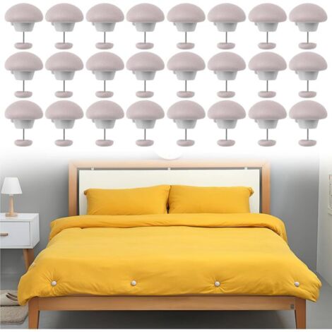 24 Pcs Attache Couette Antidérapantes, rose Clip Couette, Pince Couette Ronde en Forme de Champignon, Convient pour Fixer la Housse de Couette du Matelas