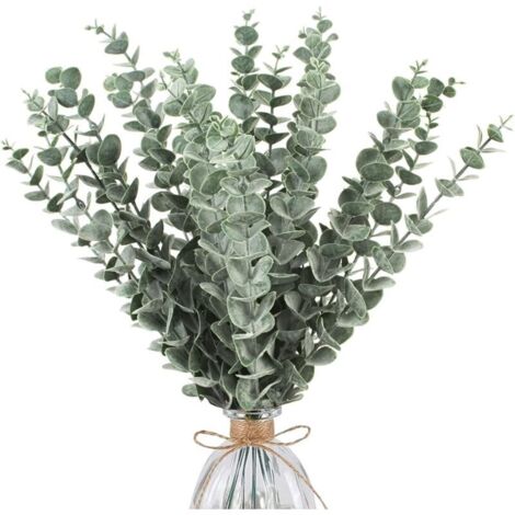 24 Pcs Eucalyptus Branches Artificiel, Simulation Vert Artificiel Eucalyptus Feuilles De Mariage Fleurs Artificielles pour Arrangement De Fleurs