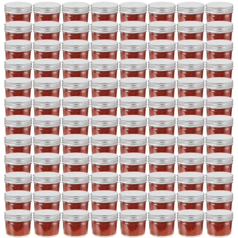 vidaXL Marmeladengläser mit Silbernen Deckeln 96 Stk. 110 ml
