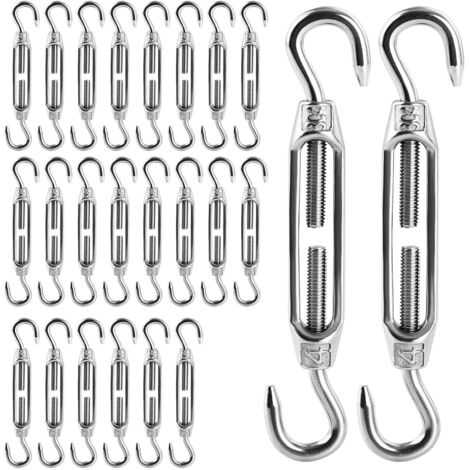 24 Pcs Tendeur Cable M4, Tendeur Cable Inox 304 Réglable Crochet de Ridoir, Tendeur de Fil pour Fil de Jardin, Système de Câble, Tendeur Accessoires