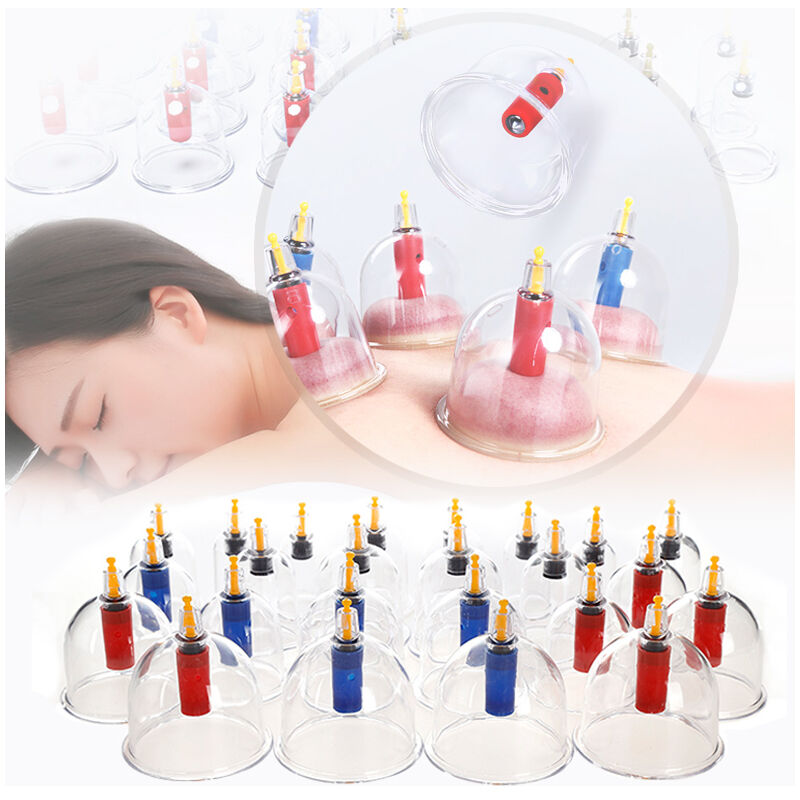 24 pcs Vide Ventouses Chinoises Medicale Therapeutique Avec 12 Tête Magnétique en Plastique