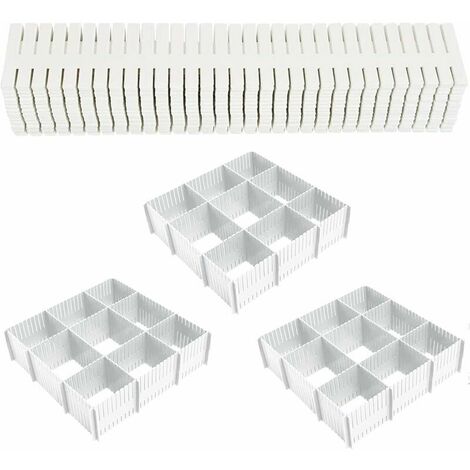 24 pcs,Drawer Divider Grid, Adjustable Drawers for Plastic Drawer Dividers for Underwear, Socks, Belts, Office Supplies, Drawer Organizer