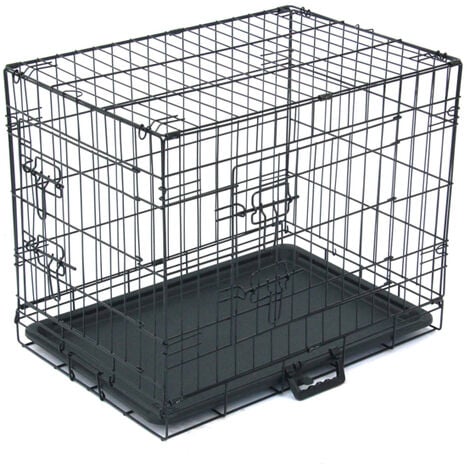 M-Pets 2-door wire cage- cage pour chien noir XXL 122x76x84cm