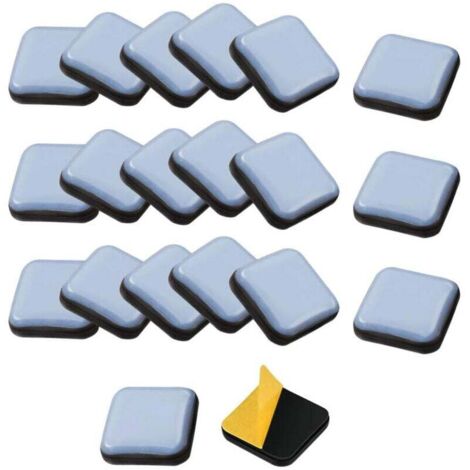 24 pezzi di piedini per mobili, piedini autoadesivi in teflon per mobili, piedini quadrati, piedini per sedie in teflon da 2525 mm, piedini per sedia, divano, scrivania, tavolo, poltrona