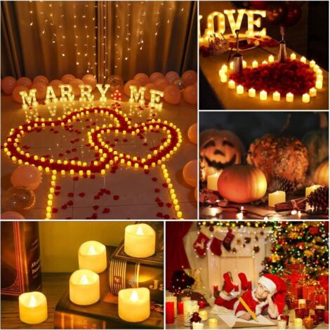 (24 pezzi nella confezione) Candele a LED con effetto fiamma tremolante, lampade a candela lampeggianti, lampade a candela tremolanti, candele elettriche, candele di Natale per Natale, albero di Natal