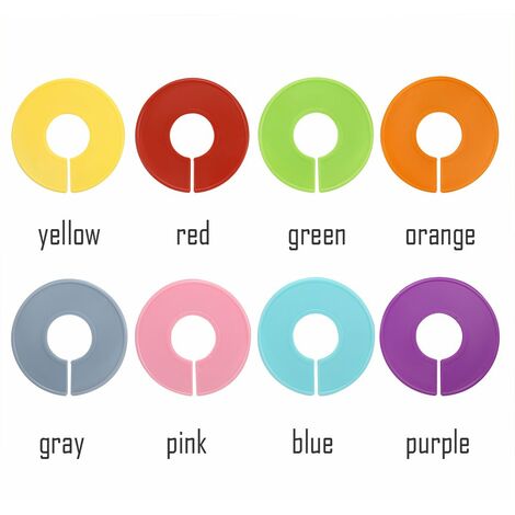 24 pièces 8 couleurs séparateurs de taille de vêtements cintres ronds diviseurs de placard avec marqueur