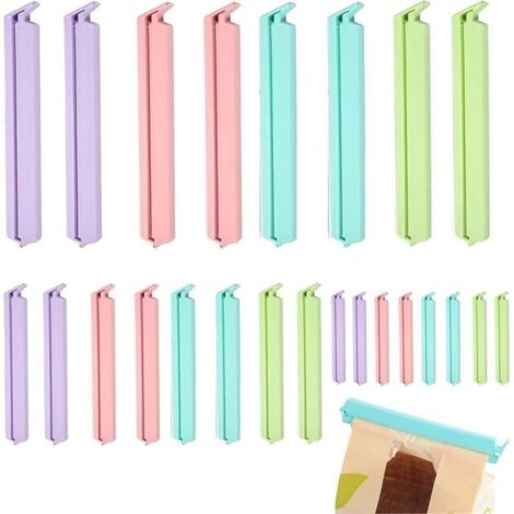 24 Pièces Alimentaire D'étanchéité Clips, Fermeture Cuisine Clips, Clips pour Sachet, Pince Alimentaire Plastique, Pince Sachet Cuis