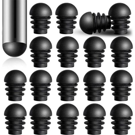 24 Pièces Bouchons d'Extrémité Ronds avec Inserts de Tube en Plastique de Diamètre Extérieur de 16 mm Tube d'Embouts de Pied de Chaise Protecteurs de Bouchons en Plastique