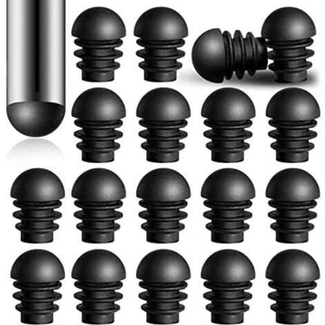 24 Pièces Bouchons d'Extrémité Ronds avec Inserts de Tube en Plastique de Diamètre Extérieur de 16 mm Tube d'Embouts de Pied de Chaise Protecteurs de Bouchons en Plastique
