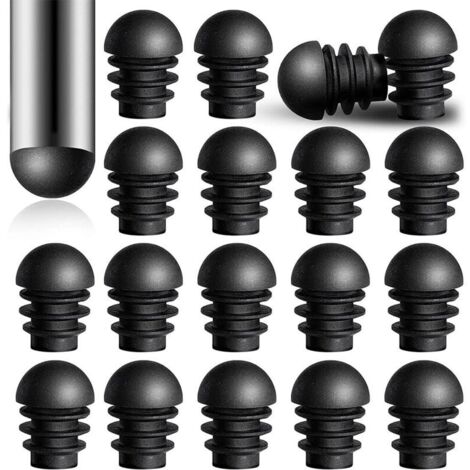 24 Pièces Bouchons d'Extrémité Ronds avec Inserts de Tube en Plastique de Diamètre Extérieur de 16 mm Tube d'Embouts de Pied de Chaise Protecteurs de Bouchons en Plastique