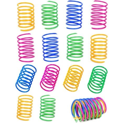 24 Pieces Cat Toys Cat Toy Colorful Interactive Cat Toy Cat Toys Toys for Kitten Kitten Spring Durable Interactive Plastic Springs Toy