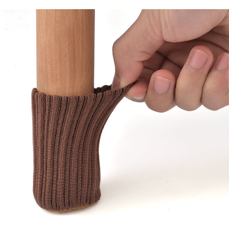 24 pièces chaussettes antidérapantes pour pieds de chaise, évitent les rayures et réduisent le bruit, (marron) 74 cm