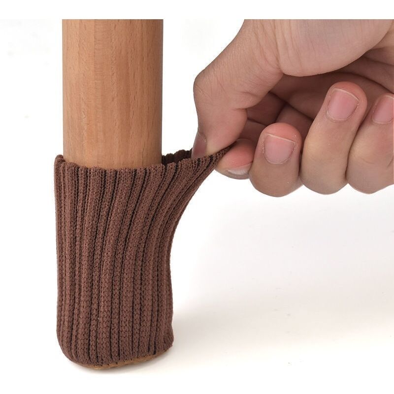 24 pièces chaussettes antidérapantes pour pieds de chaise, évitent les rayures et réduisent le bruit, (marron) 74 cm