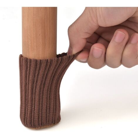 24 pièces chaussettes antidérapantes pour pieds de chaise, évitent les rayures et réduisent le bruit, (marron) 74 cm