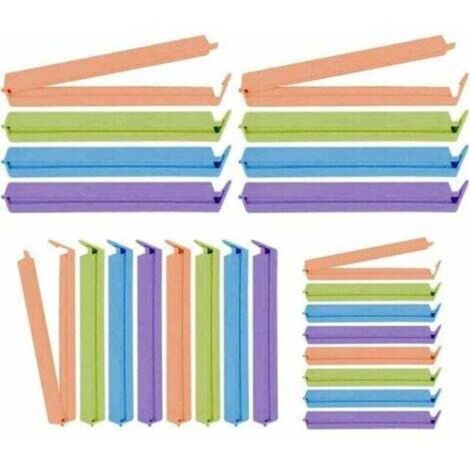 24 Pièces Clips d'Étanchéité Alimentaire, Clip Fermeture Cuisine, Clips pour Sachet, Pince Alimentaire Plastique, Pince Sach