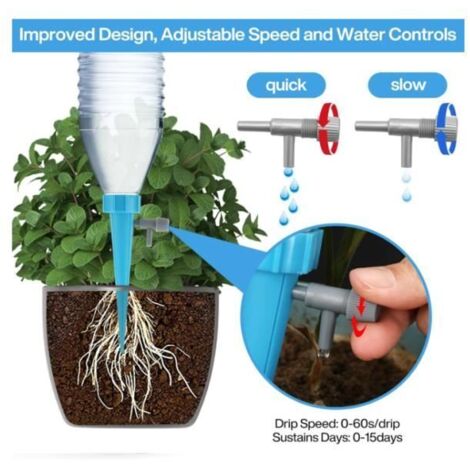 24 Pièces Cône d'Arrosage Automatique Interieur avec Vannes, Irrigation Systeme Arrosage Goutte