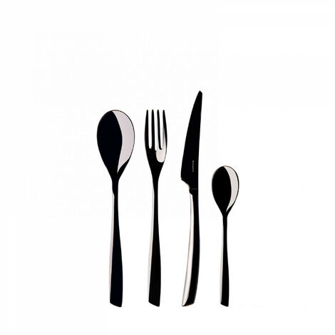 24 pièces dans des boîtes-cadeaux Boîte-cadeau avec fenêtre noire PVD brillante Riviera Black Diamond Bugatti