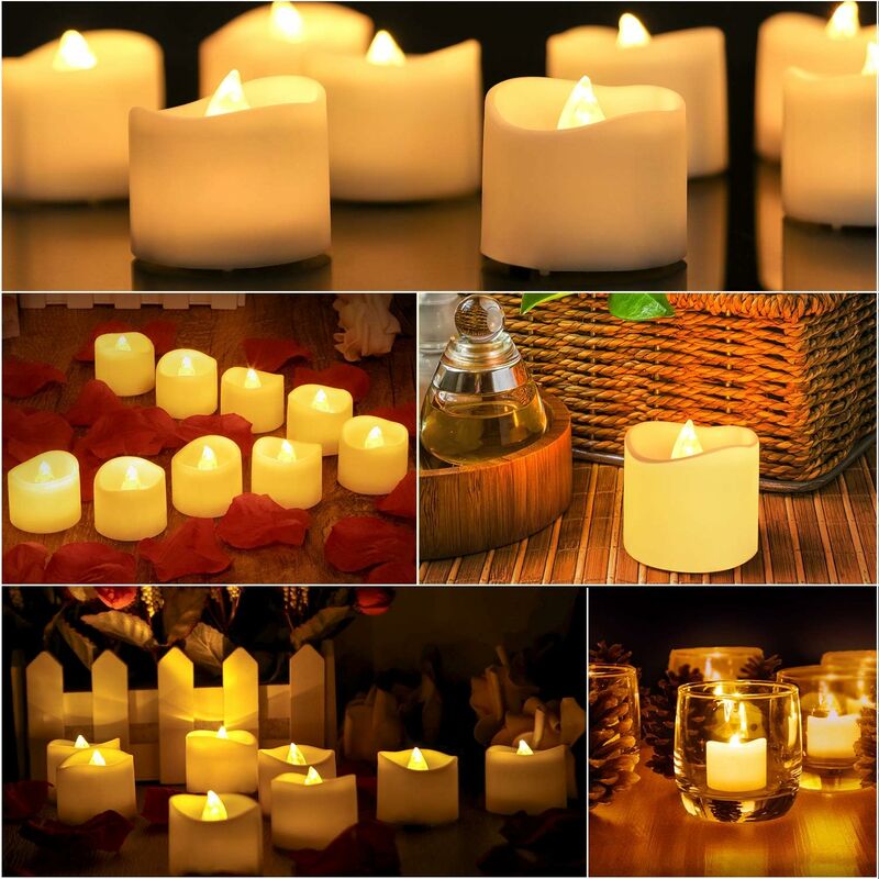 Linghhang - 24 pièces dans la boîte)Bougies led Flamme Vacillante Lumière, Chandelles clignotantes lamp, Bougies vacillantes lampe, Bougies