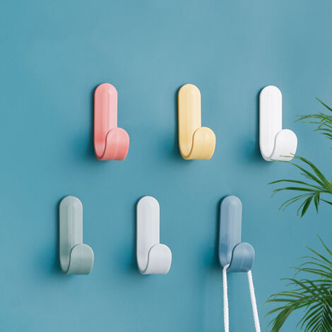 24 pièces de crochet porte-serviettes, crochet de salle de bain porte-serviettes de salle de bain cuisine bureau porte-manteau enfants-6 couleurs