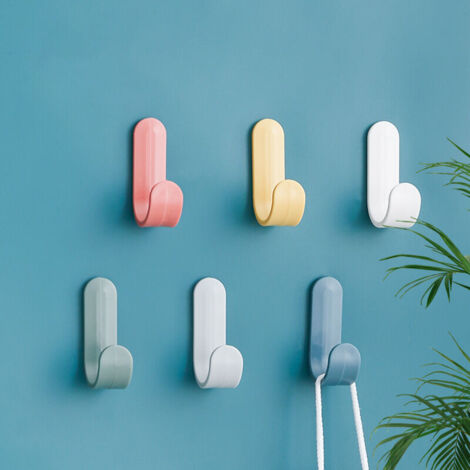 24 pièces de crochet porte-serviettes, crochet de salle de bain porte-serviettes de salle de bain cuisine bureau porte-manteau enfants-6 couleurs