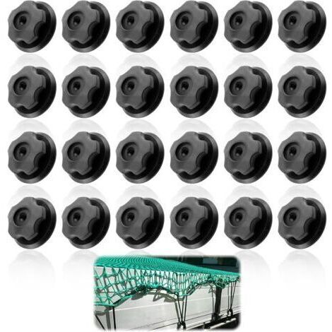 24 pièces de goujons ronds avec vis et boutons de bâche, idéaux pour fixer des filets de remorque, des bâches et des charges légères, accessoires universels pour remorques et véhicules