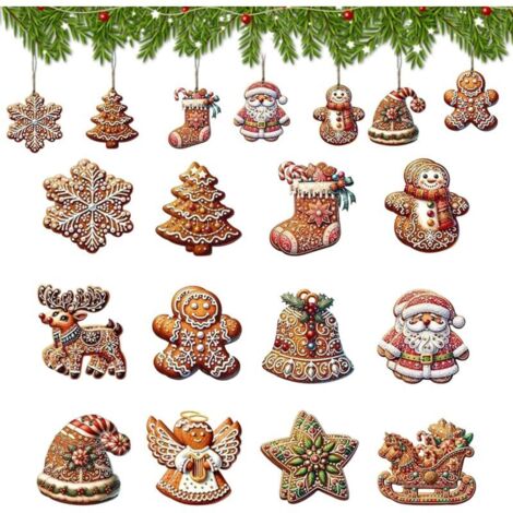 24 Pièces Decoration Noel Sapin en Bois, Decoration Sapin de Noel, Deco Sapin de Noel, Décoration Sapin de Noel, Deco Noel Sapin, Cerf Flocons Étoiles Decoration Noel Bois pour DIY Fête
