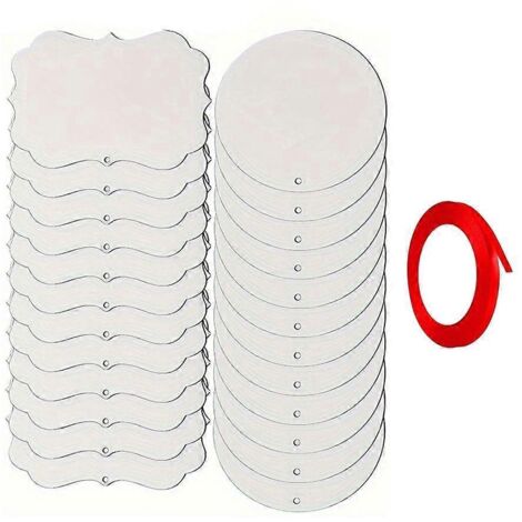 24 pièces décoration Noël vierge sublimation acrylique pendentif suspendu pour maison, ornement de sapin, personnalisable, cadeau festif