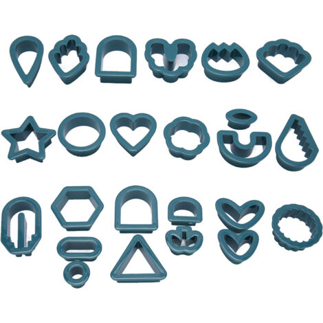 24 pièces emporte-pièces en argile polymère pour boucles d'oreilles DIY, bords épaissis, sécurité alimentaire pour pâtisserie et bougies, couleur bleue