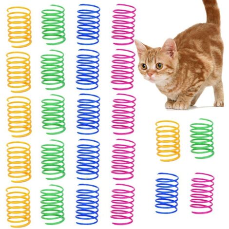 24 Pièces Jouet Ressorts Chat,Jouet de Chat à Ressorts de Couleur, Spirale en Plastique,Jouets Interactifs Durables pour Chat,Cadeau de Nouveauté pour Animaux de Compagnie Chaton (couleur aléatoire)-F