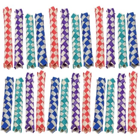 24 pièces pièges à doigts oiseaux perroquets jouet à macher pièges en bambou chinois bricolage jouet pour les fêtes d'enfants